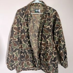 Saftbak Vintage 70s Duck Camo Utility Collared Button Up Shirt